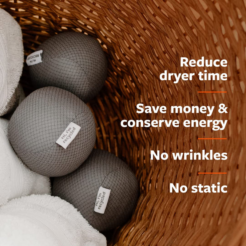  [AUSTRALIA] - Full Circle Loads of Fun Anti-Static Dryer, Set of 3 – Quiet, Scent-Free and Hypoallergenic Reusable Fabric Softener Laundry Balls – Non Toxic and Vegan, Gray 3 Count
