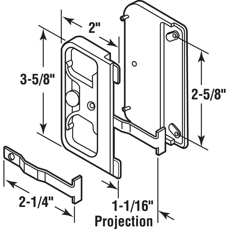  [AUSTRALIA] - Slide-Co, Black Prime-Line Products 121740 Mortise Style Screen Door Latch and Pull, Plastic