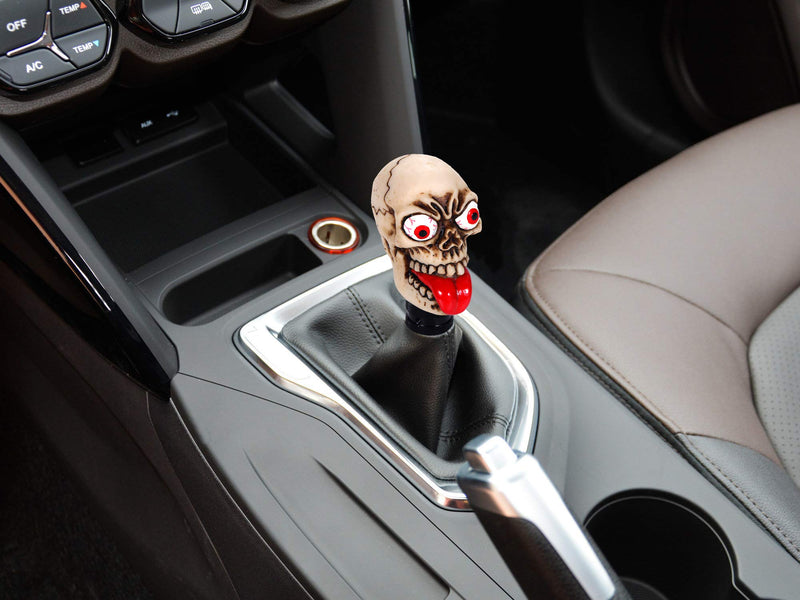  [AUSTRALIA] - Bashineng Car Auto Gear Stick Shift Knob Big Tongue Skull Transmission Shifter Knobs Head Fit Most Automatic Manual Vehicle (Beige) beige