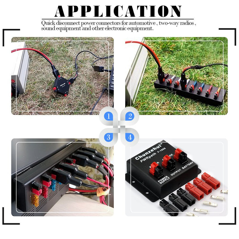 Glarks 10 Pair 30AMP Quick Disconnect Power Terminals Connectors, Red Black Quick Connect Battery Connector Modular Power Connectors Set - LeoForward Australia