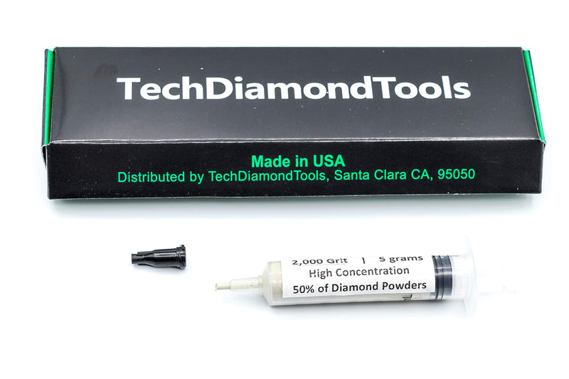  [AUSTRALIA] - TechDiamondTools Diamond Polishing Compound Polishing Paste 2,000 Grit 4-8 Microns for Marble Glass Metal Rock Jewelry Resin Silver Chrome Gemstone with High Concentration of Diamond Powder USA Made 2,000 grit / 4 - 8 microns