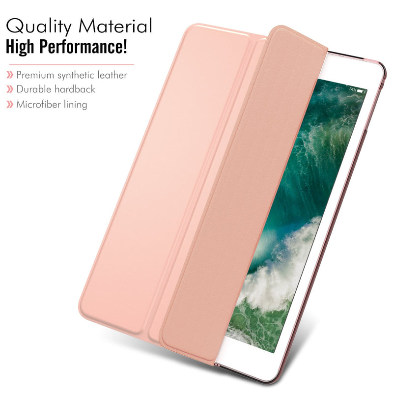  [AUSTRALIA] - MoKo Case Fit 2018/2017 iPad 9.7 5th / 6th Generation - Slim Lightweight Smart Shell Stand Cover with Translucent Frosted Back Protector Fit Apple iPad 9.7 Inch 2018/2017, Rose Gold(Auto Wake/Sleep) 01-Rose Gold