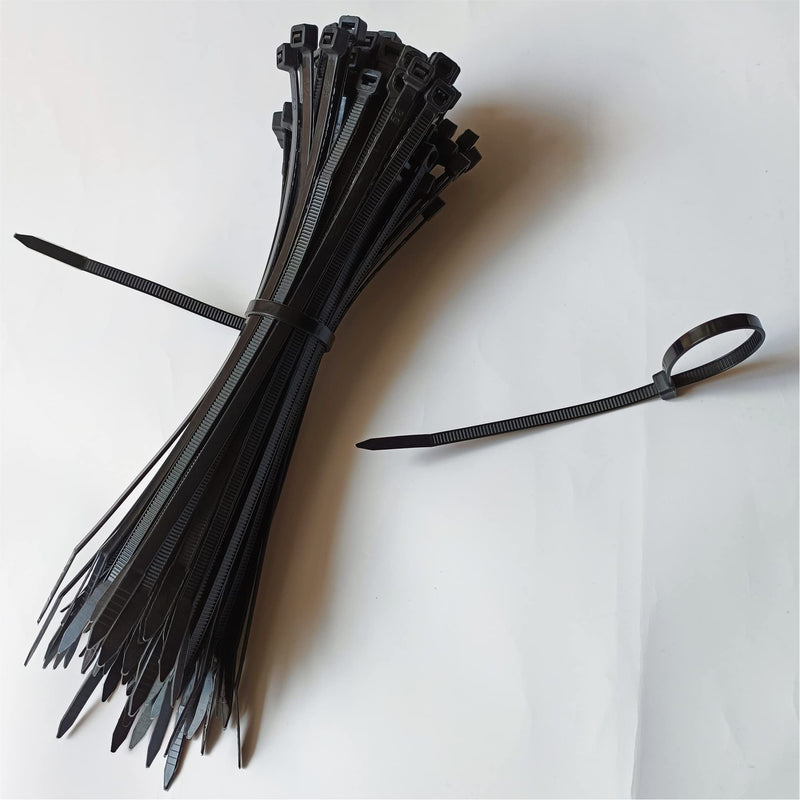  [AUSTRALIA] - Zip Ties 500 pcs 8 inch Cable Zip Ties, Premium Plastic Wire Ties with 40 LBS Tensile Strength, UV Resistant Cable Ties, Self-Locking Black Nylon Tie Straps 4 x 200 mm, 8 inch
