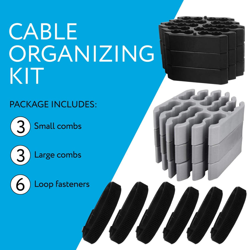  [AUSTRALIA] - Cable Organizing Kit, 6 Network Cable Management Tools and 6 Fasteners, Network Organizer Cable Bundler Comb Kit Makes for Quick and Easy Twist Free Installation Time Saving Tool for Cable Technicians