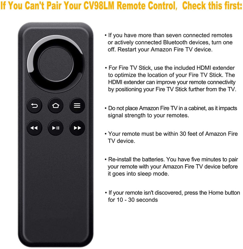  [AUSTRALIA] - ALLIMITY New CV98LM Replacement Remote Control Compatible with Amazon Fire TV Stick and Amazon Fire TV Box Without Voice Function