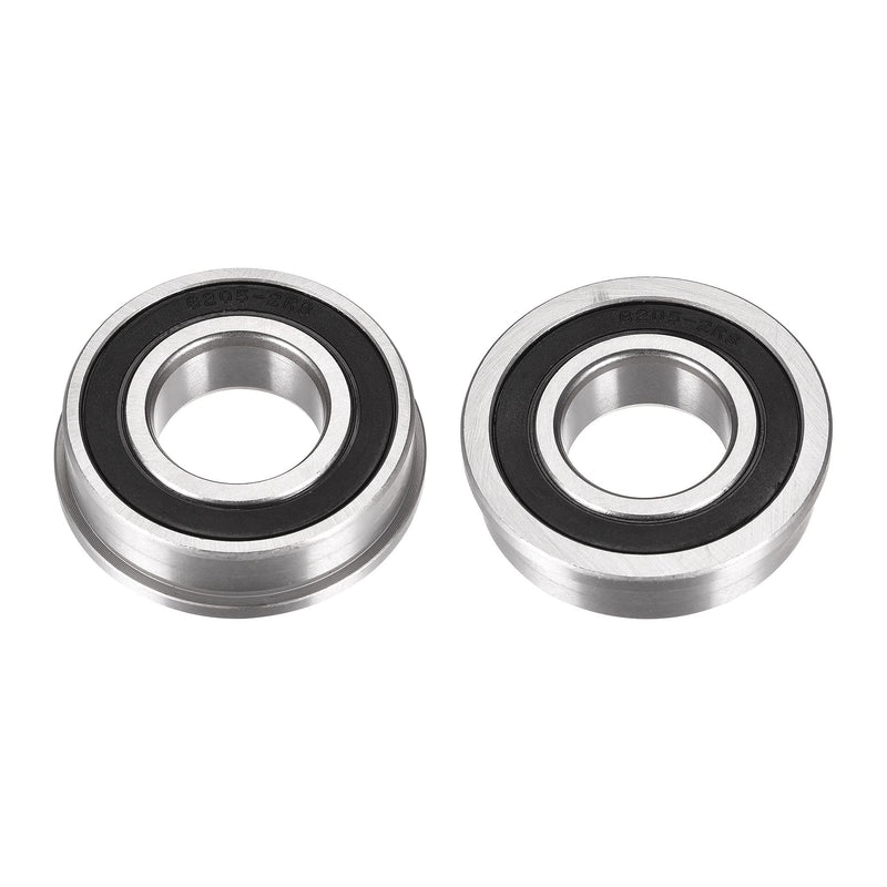  [AUSTRALIA] - uxcell F6205-2RS Flanged Ball Bearing 25x52x15mm Double Sealed Chrome Steel Bearings 2pcs