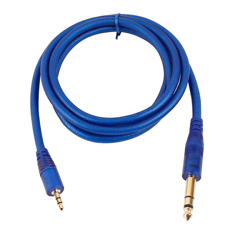 1/8 Male to 1/4 Male Stereo Cable Gold Plated 3.5mm 1/8" Male to 6.35mm 1/4" Male TRS Stereo Audio Cable - Blue 5 Feet 1/8 male to 1/4 male stereo 5ft - LeoForward Australia