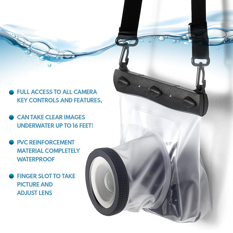  [AUSTRALIA] - Waterproof Camera Bag Case Pouch Dry Bag Housing Case Protector Cover for Underwater Pictures and Photo Taking Compatible with Canon Nikon Sony Sigma Pentax SLR Digital Cameras