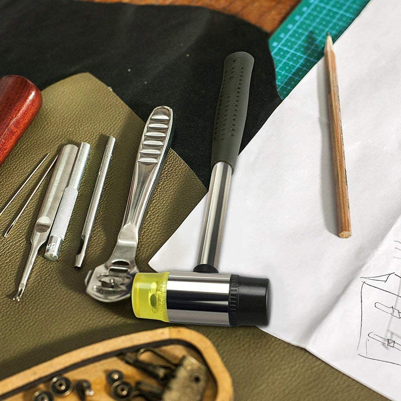  [AUSTRALIA] - Utoolmart 0.98 inch Diameter Mallet Hammer Replacement Rubber Plastic Striking Head Tip Yellow 1pcs