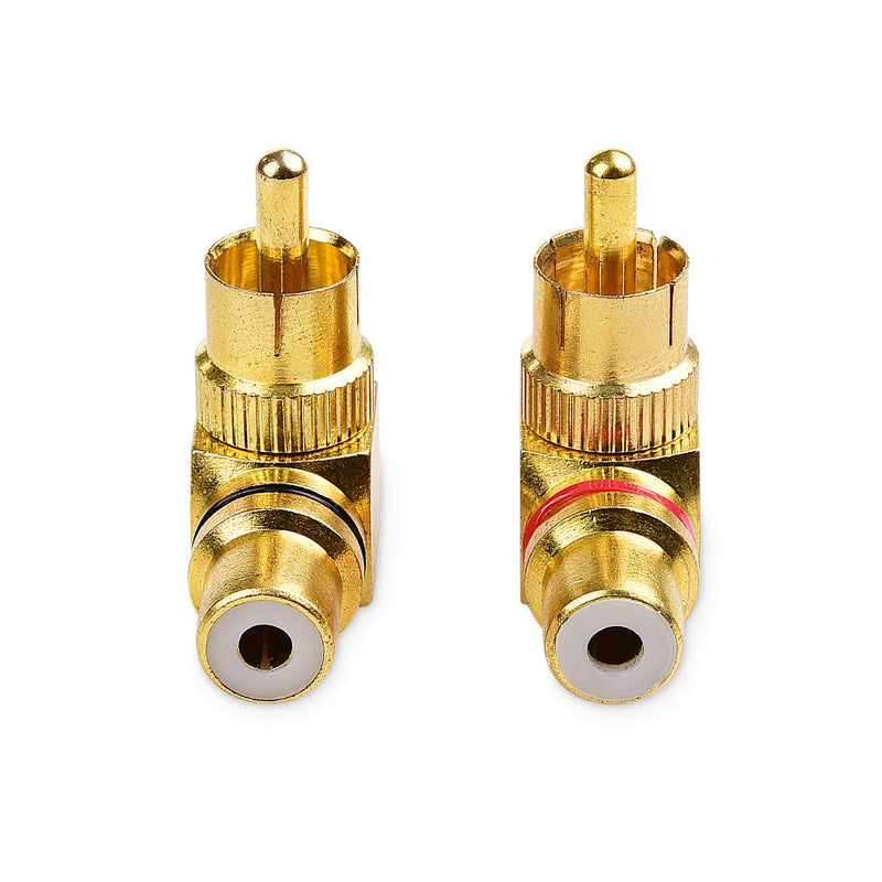  [AUSTRALIA] - Cable Matters 2-Pack Right Angle RCA Adapter, 90 Degree RCA Adapter