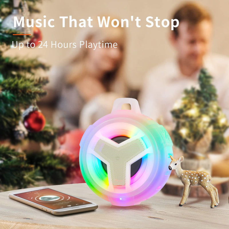 [AUSTRALIA] - EBODA Bluetooth Shower Speaker, Portable Bluetooth Speakers, IP67 Waterproof Wireless Speaker with LED Light, 2000mAh, True Wireless Stereo, for Men and Women, Unique Music Gifts Crystal