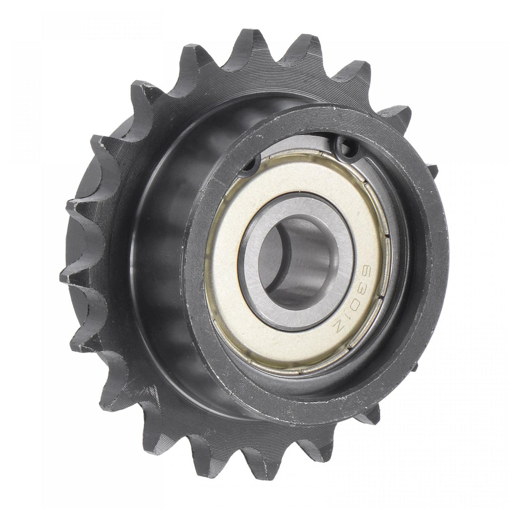  [AUSTRALIA] - uxcell #35 Chain Idler Sprocket, 12mm Bore 3/8" Pitch 20 Tooth Tensioner, Black Oxide Finish C45 Carbon Steel with Insert Double Bearing for ISO 06B Chains