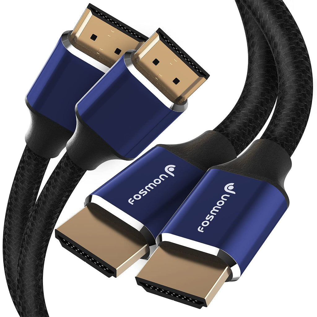  [AUSTRALIA] - Fosmon HDMI 2.0 Cable 4K@60Hz 1ft 2-Pack, Premium Certified in-Wall CL3 Rated, 18Gbps Super High Speed, HDR, HDCP 2.2/1.4, 3D, ARC, 30AWG Cotton Braided Compatible with UHD TV, Monitor, PS4/PS5, Xbox