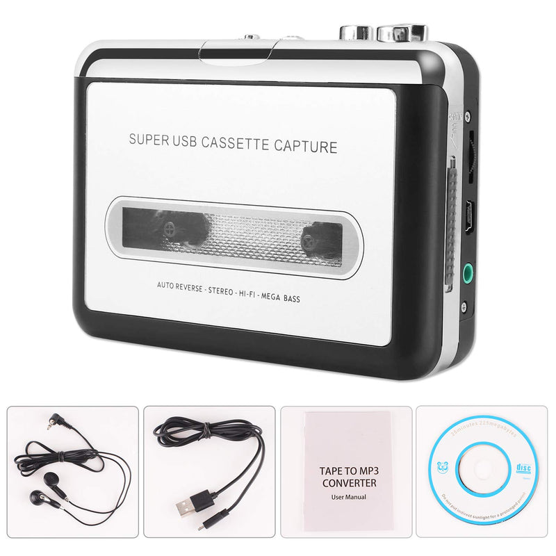  [AUSTRALIA] - Portable Cassette Player, to USB Cassette Player from Tapes to MP3 Converter Compatible with Laptops and Personal Computers, Convert Walkman Cassette Player to iPod Format
