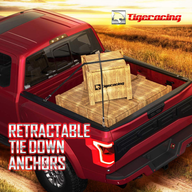  [AUSTRALIA] - Tigeracing 23146899 Tie Down Anchors Retractable Truck Bed Side Wall D Ring - All Metal 3000 LBS Capacity (4 Pieces) 4 Pieces