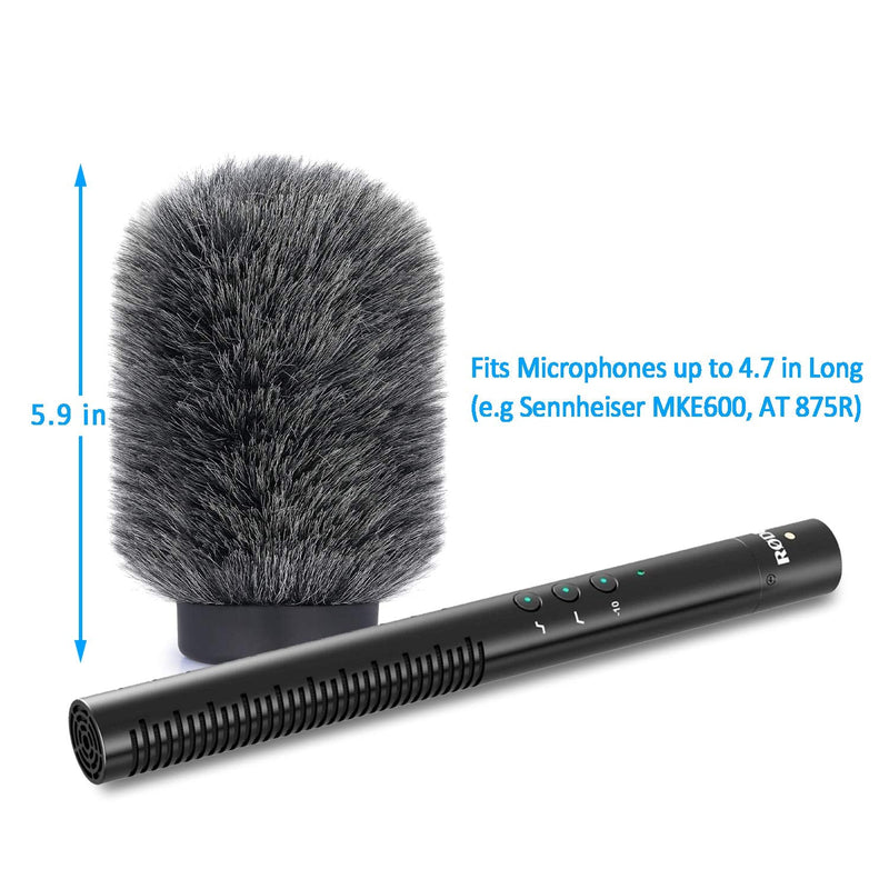  [AUSTRALIA] - YOUSHARES Deadcat Wind Muff for Rode NTG4, Audio-Technica AT875R Shotgun Microphones, Windscreen Up to 4.7" Long