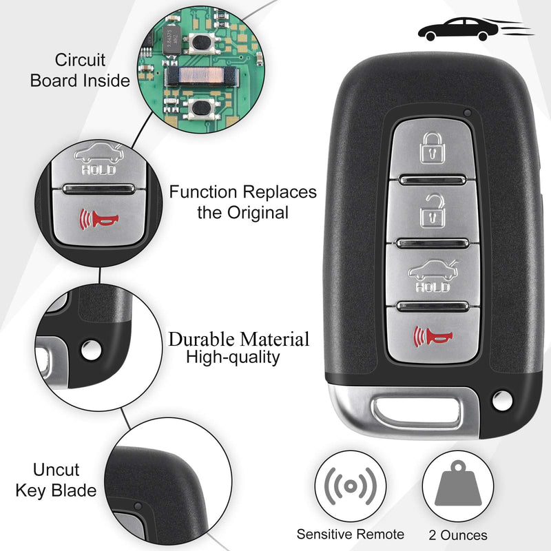  [AUSTRALIA] - Key Fob Fit for Hyundai 2012-2013 Elantra, 2011-2014 Sonata, Azera, 2009-2014 Genesis Smart Remote 2015 Sonata Hybird SY5HMFNA04