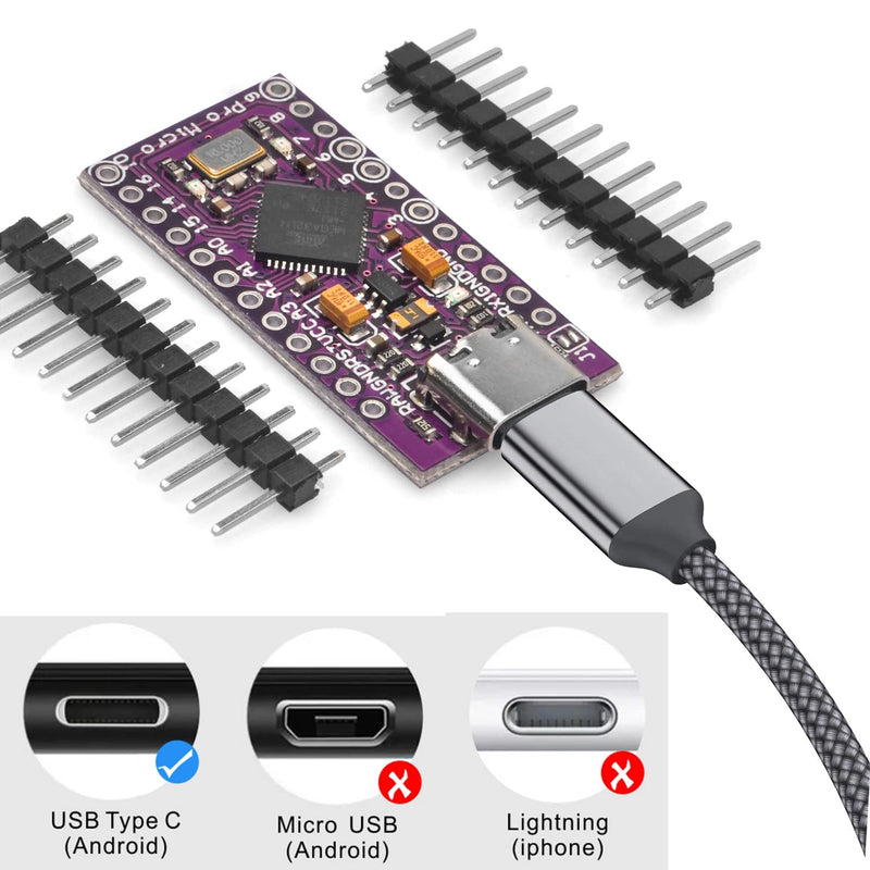  [AUSTRALIA] - OSOYOO Pro Micro Board Mega32U4 Leonardo 5V/16MHz Module Board Type C Port for Arduino