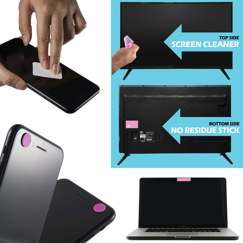  [AUSTRALIA] - Webcam Covers - Laptop Webcam Cover - Tablet Webcam Covers - Smart TV & for Every Size Webcam on Any Device - Reusable/Multi-use – Protect Your Privacy with Gecko - Pink