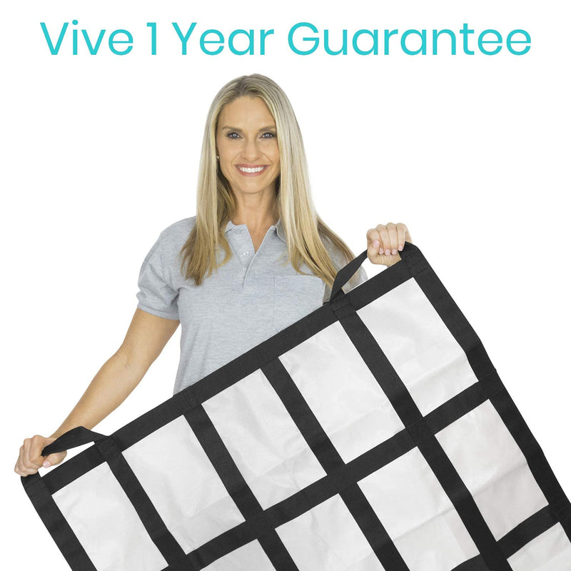  [AUSTRALIA] - Vive Transfer Blanket with Handles - Positioning Bed Pad - Disability Aids, Medical Bed Sheets, Caregiver Supplies - Reusable, Washable Patient Lifting Device for Body Lift, Turning, Sliding Moving White Small (Pack of 1)