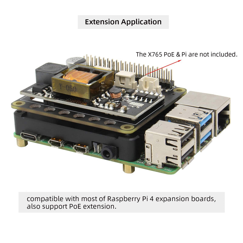  [AUSTRALIA] - Geekworm Raspberry Pi 4 11 mm Heatsink Heatsink (P165-B), Raspberry Pi 4B Radiator for Raspberry Pi 4 Model B & Pi 4 Expansion Board Support POE Extension P165-B