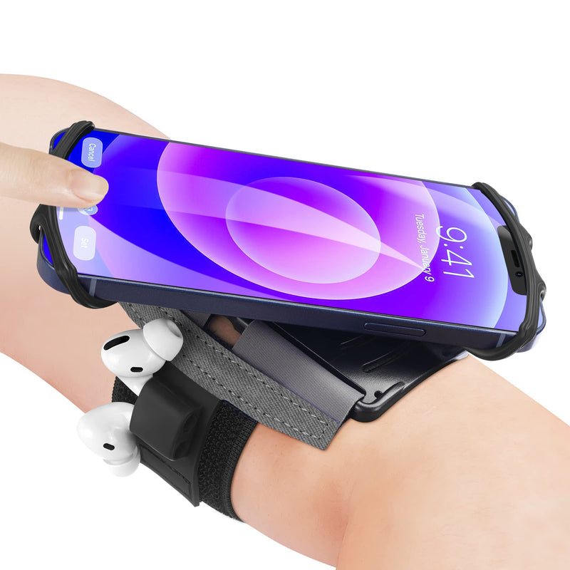  [AUSTRALIA] - Newppon 360° Rotatable Cell Phone Running Armband with Airpods Pro Holder & Newppon Detachable 360° Rotation Bike & Motorcycle Phone Mount for iPhone 13 12 11 Pro Max Samsung Galaxy All Smartphones