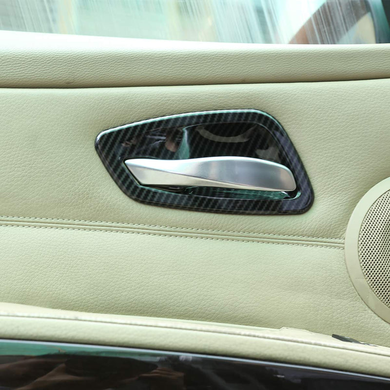 CHEYA Car Accessories ABS Chrome Interior Door Bowl Cover Trim 4pcs for BMW E90 3 Series 2005-2012 (Carbon Fiber) Carbon Fiber - LeoForward Australia