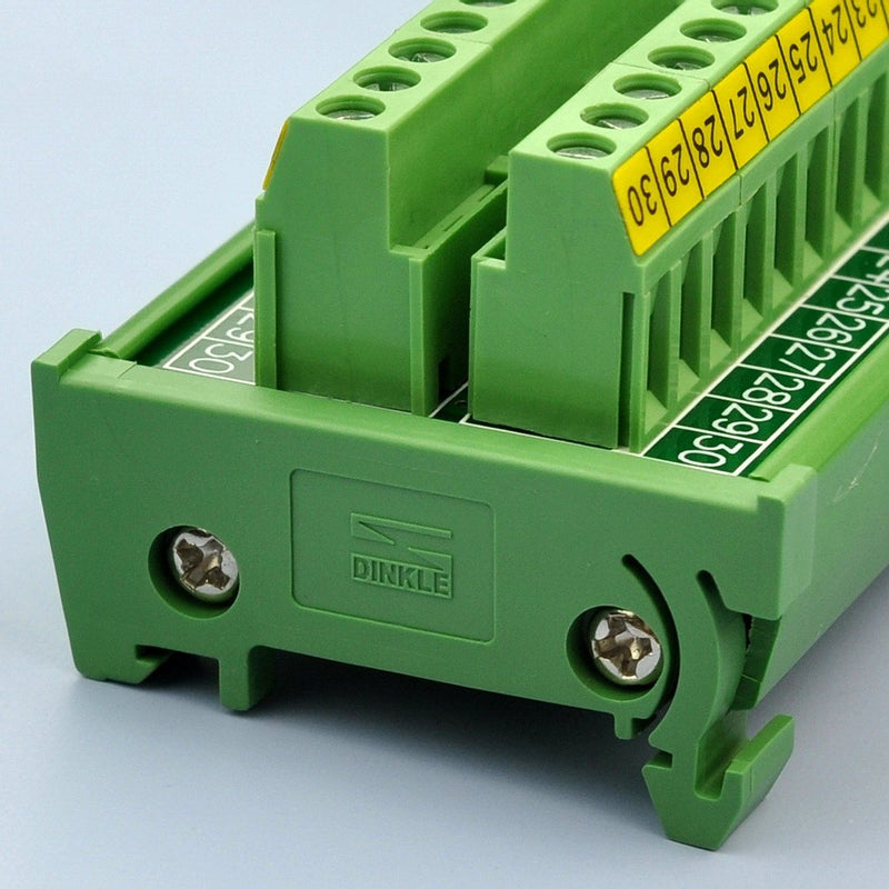  [AUSTRALIA] - Electronics-Salon DIN Rail Mount 30 Position 24A / 400V Screw Terminal Block Distribution Module.