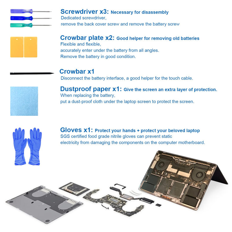  [AUSTRALIA] - A1707 MacBook Pro Battery A1820 Replacement for MacBook Pro 15 Inch A1707 (Late 2016, Mid 2017), Laptop Battery A1820 6680mAh EMC 3072 3162 Macbook Pro A1707 Battery - A1820 Black