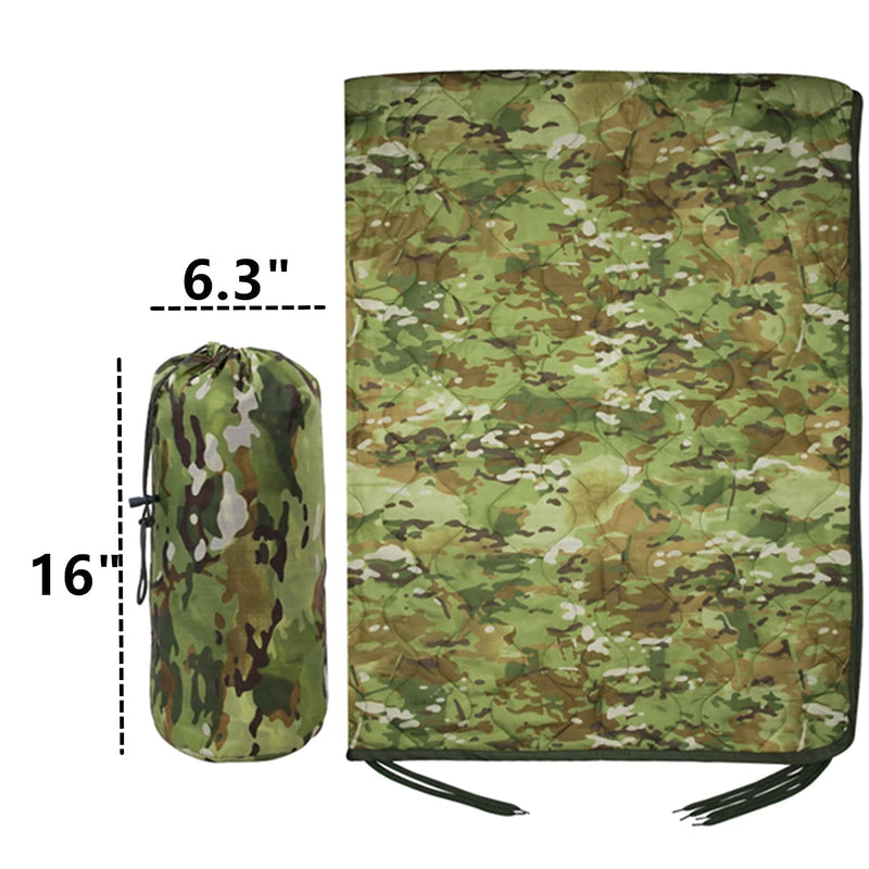  [AUSTRALIA] - iRonsnow Camping Emergency Blankets Woobie, Waterproof Military Grade Army Poncho Liner for Outdoor Travel Picnic Hiking Jungle Woodland Cold Weather Survival