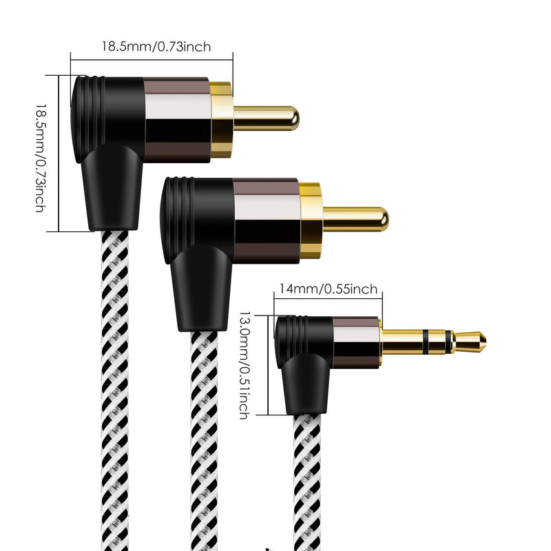 3.5mm to RCA Cable 3FT, CableCreation Angle RCA to 3.5mm Cable, 2RCA Male to 3.5mm Male Stereo Y Splitter Adapter Compatible with Phones, Laptop, HDTV, Speaker, Home Theater, Bluetooth Receiver 3.3 Feet - LeoForward Australia