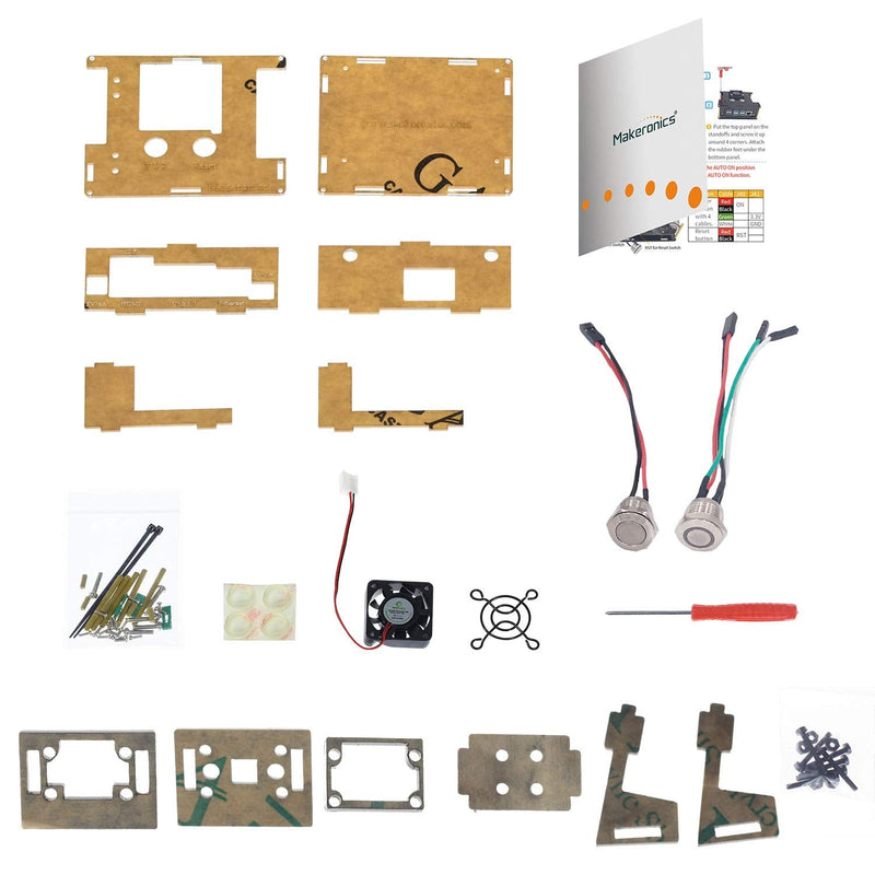  [AUSTRALIA] - Makeronics Acrylic Case/Enclosure (Transparent) for Jetson Nano B01,A02, 2GB Board with Camera Case | 5V PWM Cooling Fan | Power & Reset Control Switch | Assembly Instruction Included … Transparent (Support Both A02/B01 and 2GB)