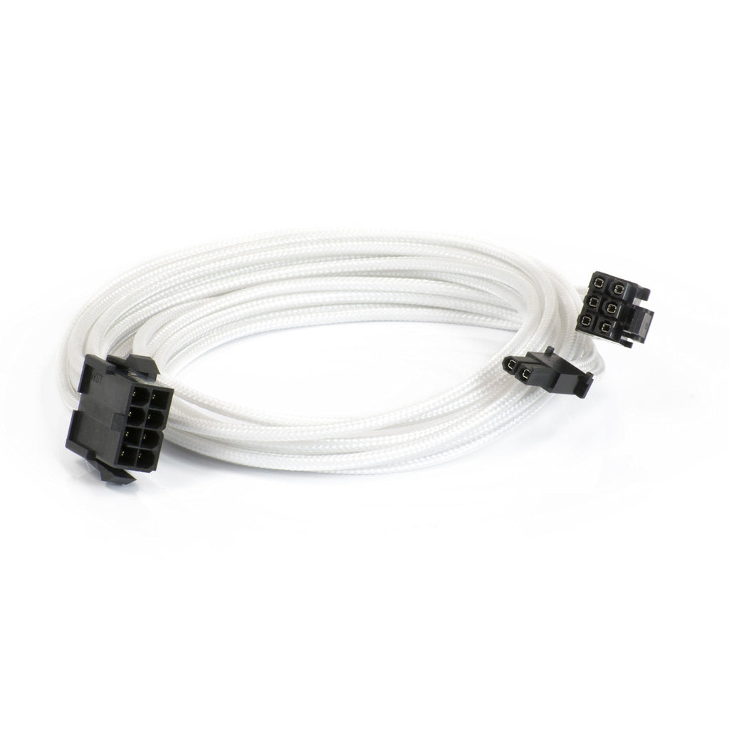  [AUSTRALIA] - Phanteks 8 to 8 (6+2) Pin VGA Premium Sleeved Extension Cable 19.68" Length, White(PH-CB8V_WT) 8 Pin