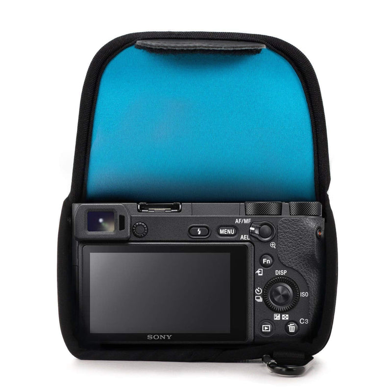  [AUSTRALIA] - MegaGear Ultra Light Neoprene Camera Case Compatible with Sony Alpha A6400, A6500 (up to 16-70mm Lens) Blue