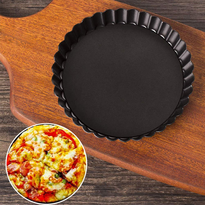  [AUSTRALIA] - Non-sticks 6 Inches Quiche Tart Pan, Removable Loose Bottom Tart Pie, Round Fluted Tart Tins Baking Pan Mould Tray for Creating Creamy Cheese Cakes, Chocolate Tarts, Fruit Tart Pies