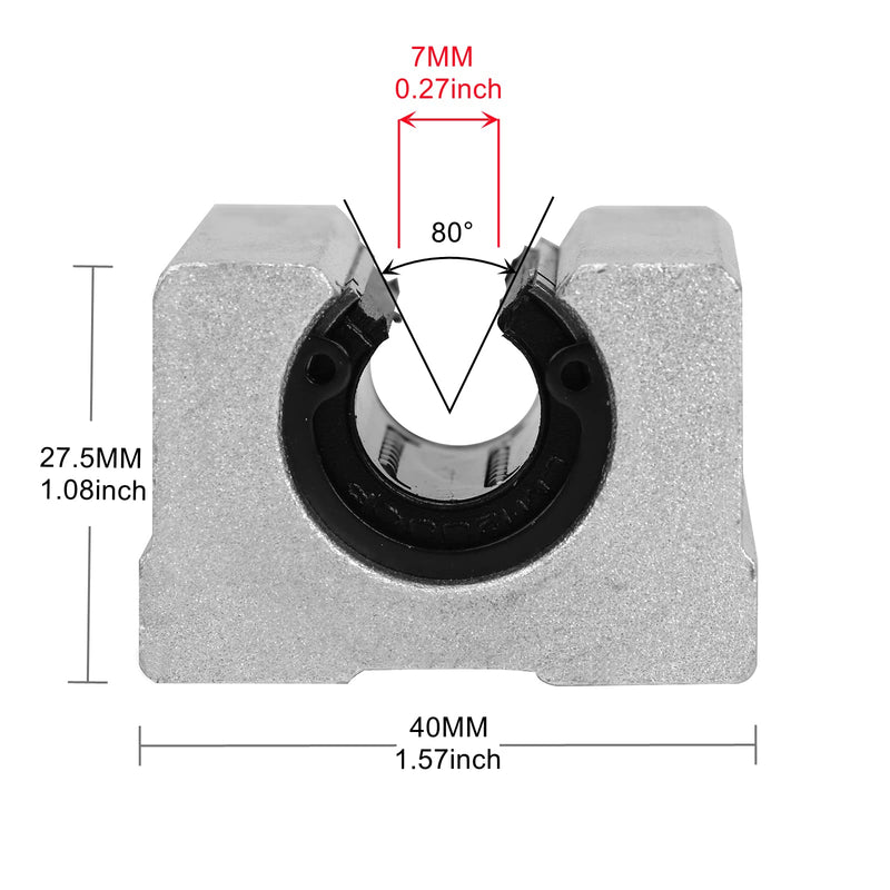  [AUSTRALIA] - Ruimou 2Pcs SBR12UU Open Linear Motion Ball Bearing Slide Unit Bushing(12MM Inner Dia.) for CNC Machine Sliding, 3D Printer Parts