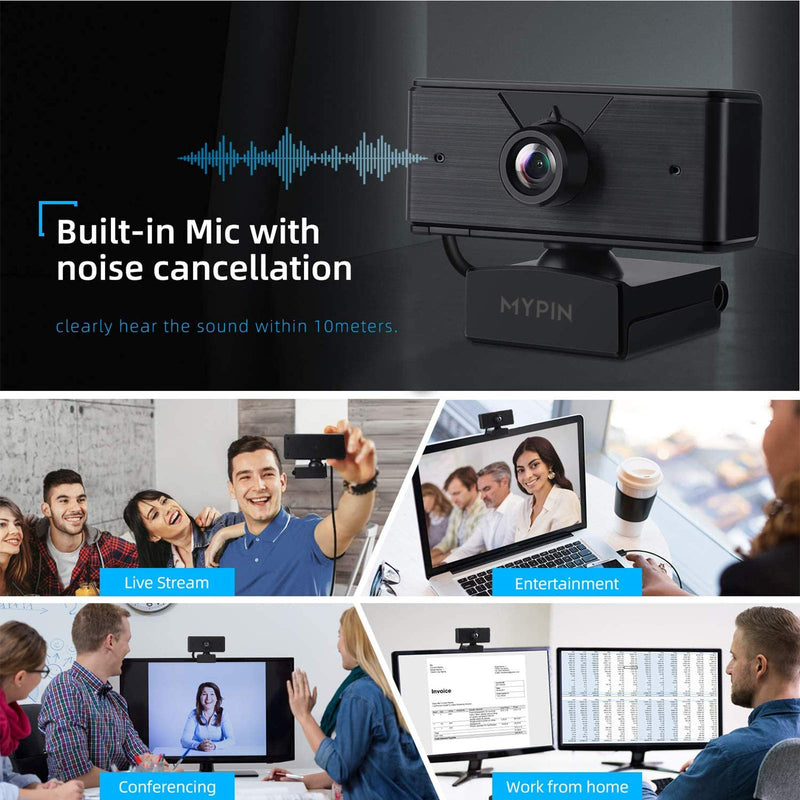  [AUSTRALIA] - 1080P Web Camera with Microphone & Tripod for Computer PC Laptop Desktop, USB Webcam for Streaming/Video Calling/Recording/Conferencing-Compatible with Windows/Mac OS