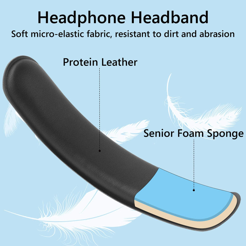  [AUSTRALIA] - Geekria Hook and Loop Headband Cover + Headband Pad Set/Headband Protector with Zipper/DIY Installation No Tool Needed, Compatible with Bose Beats JBL ATH Hyperx Skullcandy Headphones (Black) Faux Leather