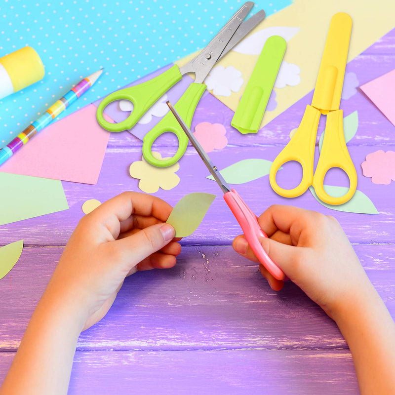  [AUSTRALIA] - Kids Safety Scissors Children Handle Pre-school Training Scissors Plastic Safety Handmade Scissors with Spring for Christmas Scrapbooking, Art Craft,Teaching（Pack of 3）