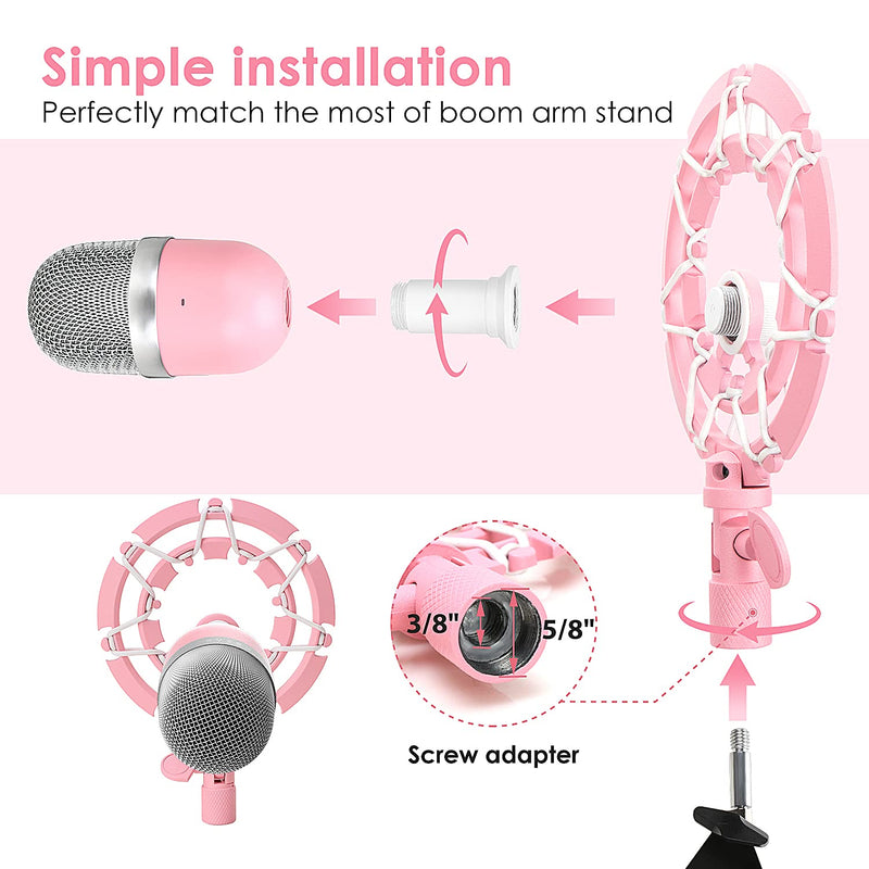  [AUSTRALIA] - Shock Mount and Pop Filter Compatible for Razer Seiren Mini Microphone, Mic Anti Vibration Reduces Vibration Noise Matching Boom Arm by YOUSHARES