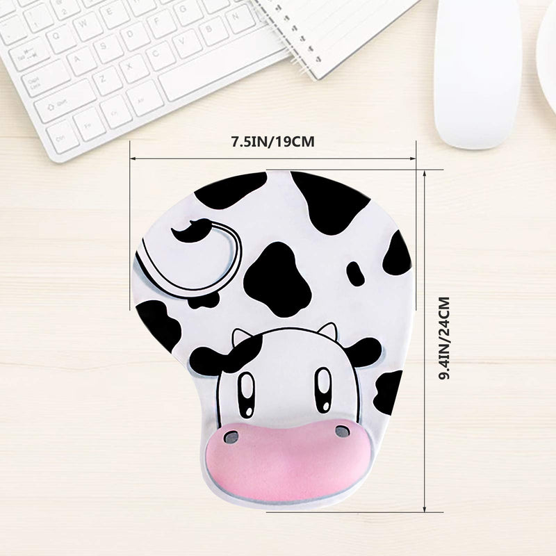  [AUSTRALIA] - Mouse Pad,Ergonomic Mouse Pad,Wrist Protected Elastic Gel Wrist Rest, Non-Slip Rubber Base Mouse Pad with Wrist Support for Gaming Computer Office Home Working Studying(Cow Style)