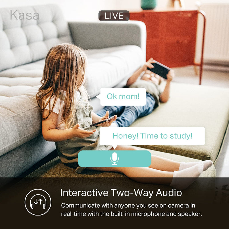  [AUSTRALIA] - Kasa Smart 2K Security Camera for Baby Monitor, 4MP HD Indoor Camera for Home Security with Motion Detection, Two-Way Audio, Night Vision, Cloud&SD Card Storage, Works with Alexa&Google Home (KC400)