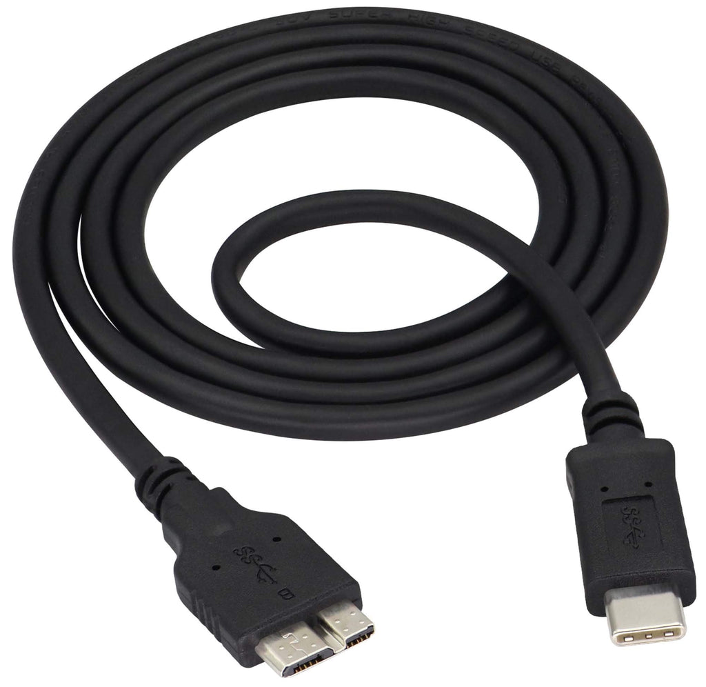  [AUSTRALIA] - zdyCGTime Type-c to Micro b Mobile Hard Drive Data Cable,USB Type-c Male to Micro B Male Connector,5Gbps Super high-Speed Cable,Suitable for Mobile Hard Drives, Mobile Phones, etc.(1M/Black)