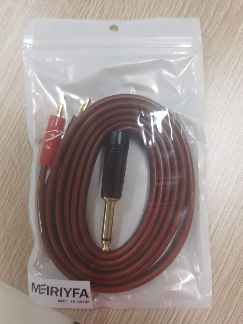  [AUSTRALIA] - MEIRIYFA 6.35mm to Banana Plug Speaker Cable, 1/4 TS Speaker Wire Cord to Dual Banana 4mm Plugs Audio Cable OFC HiFi Speaker Wire for DJ Application, Mixer -2m 6.35 to 4mm banana Plug