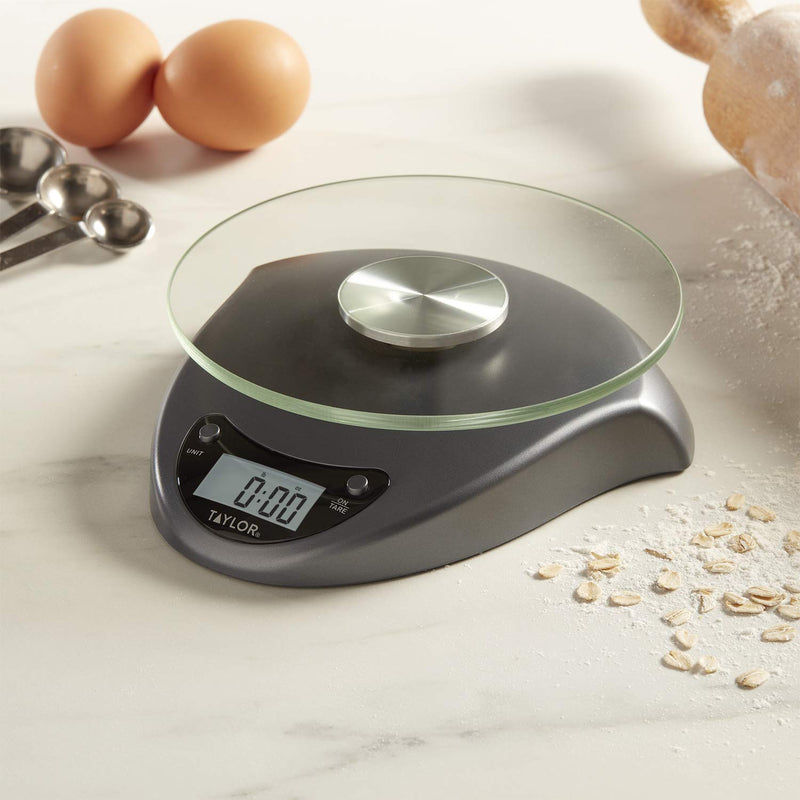 Taylor Precision Products Digital Kitchen Scale, 6.6 Pound Capacity, Silver 3831S - LeoForward Australia