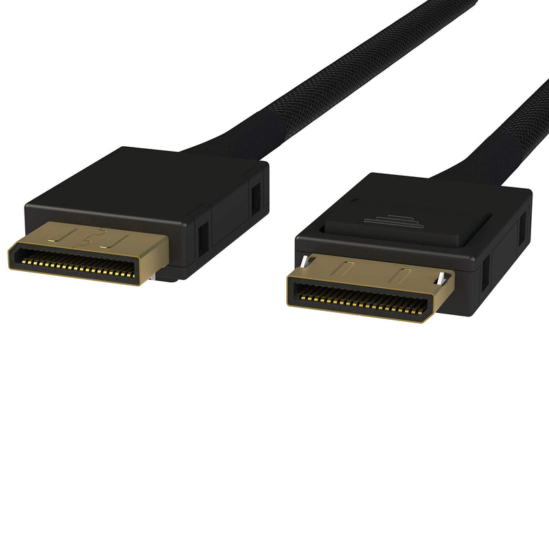 [AUSTRALIA] - LINKUP - OCuLink PCIe Gen 4 SFF-8611 4i to OCuLink SFF-8611 SSD Data Active Cable w/Nylon Cable Jacket 100cm SFF-8611 Oculink Nylon Net Jacket