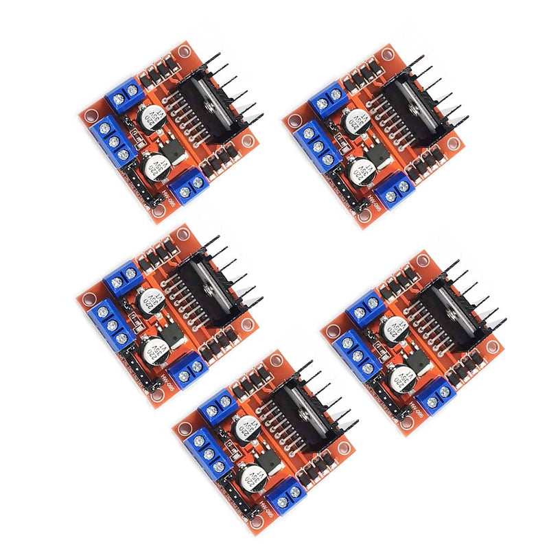  [AUSTRALIA] - Kiro&Seeu 5PCS L298N Motor Drive Controller Board Module Dual H Bridge DC Stepper Motor Compatible with Ar-duino Electric Projects Smart Car UNO MEGA R3 Mega2560 (298N-MD-5pcs)