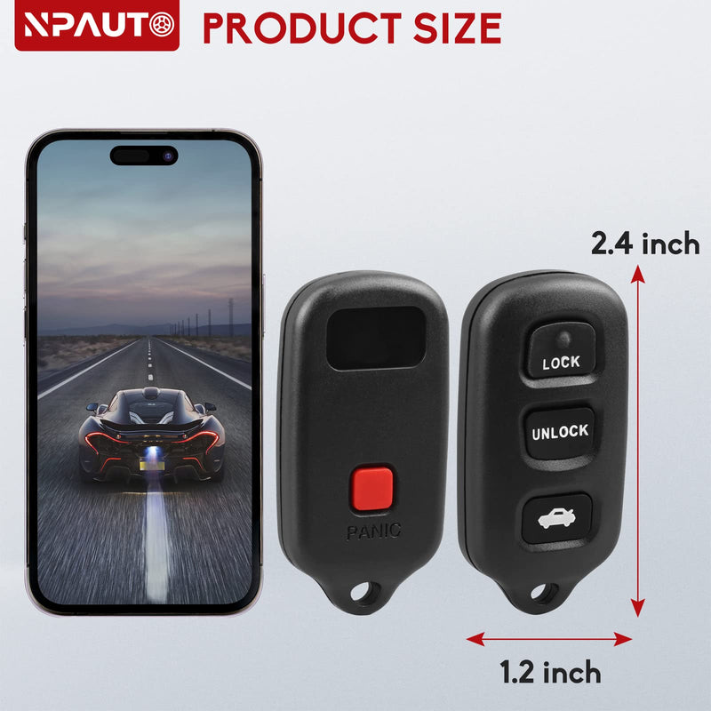  [AUSTRALIA] - NPAUTO Key Fob Replacement, Fits for Toyota Camry 2002 2003 2004 2005 2006, Toyota Solara 2002 2003 - Keyless Entry Remote Control Car Key Fobs, GQ43VT14T