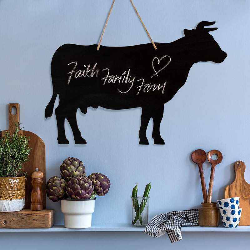  [AUSTRALIA] - Rustic Farmhouse Decor Cow Chalkboard - Real Wood Western Decor for Home, Best as a Message Farmhouse Kitchen Chalkboard & Perfect as Cow Decorations for Home, Ranch, Office or Log Cabin.