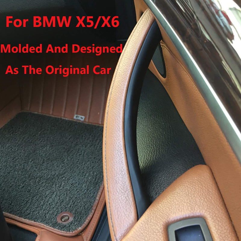 TTCR-II For BMW X5 X6 Door Handle Support Pull Strap, Interior Door Handle Inner Bracket Right Front/Right Rear Passenger Side Door Armrest Trim (Fits: BMW X5 2007-2013 and X6 2008-2014(Black, Right) Inner Trim - LeoForward Australia